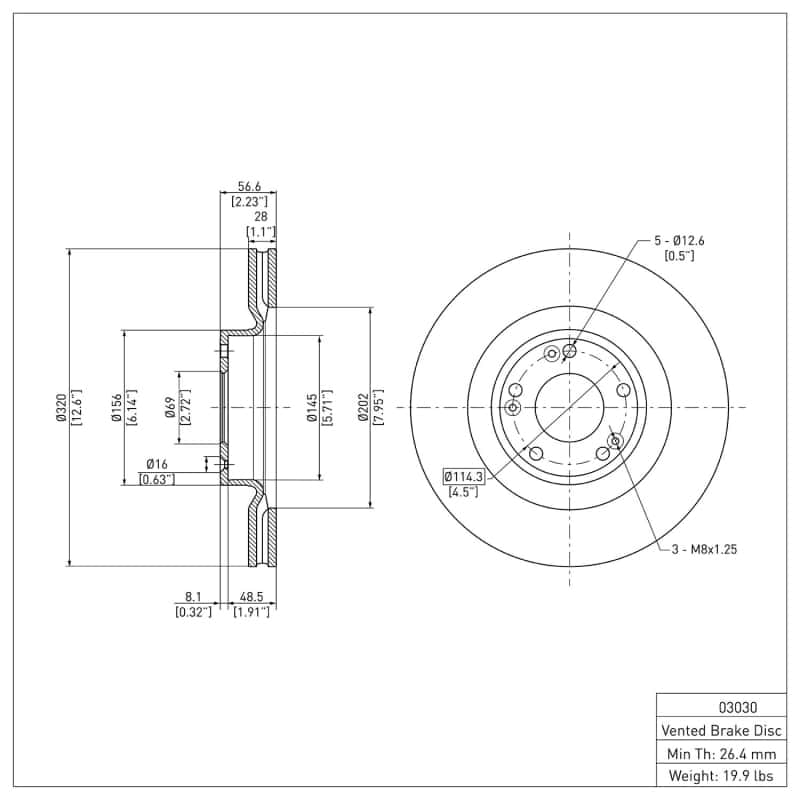 DFC — DFC 09-11 Hyundai Genesis Sedan Front GeoSPEC Coated Rotor
DFC Brake Rotor - view 2