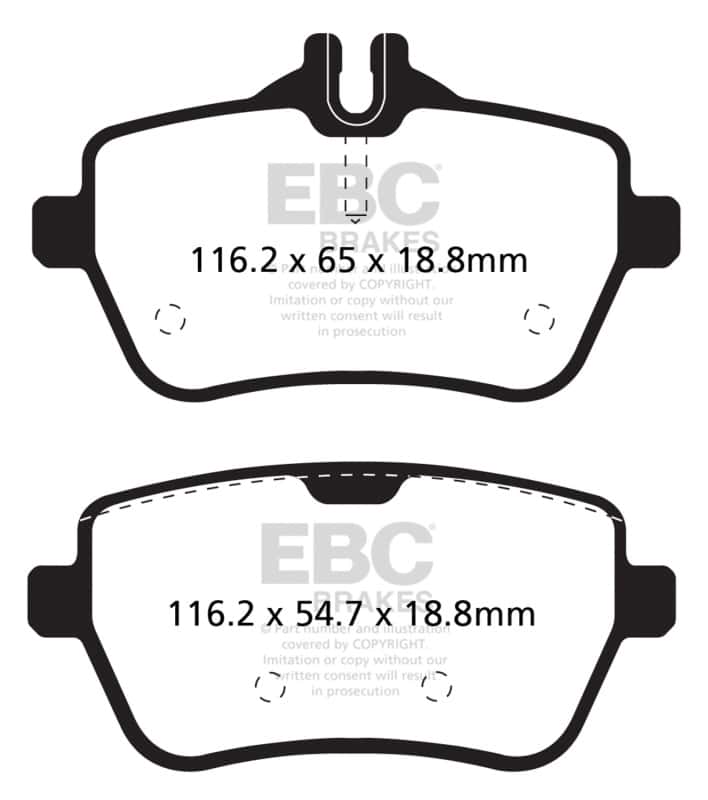 EBC — EBC 14+ Mercedes-Benz S550 4.7 Twin Turbo Redstuff Rear Brake Pads
Disc Brake Pad - view 1
