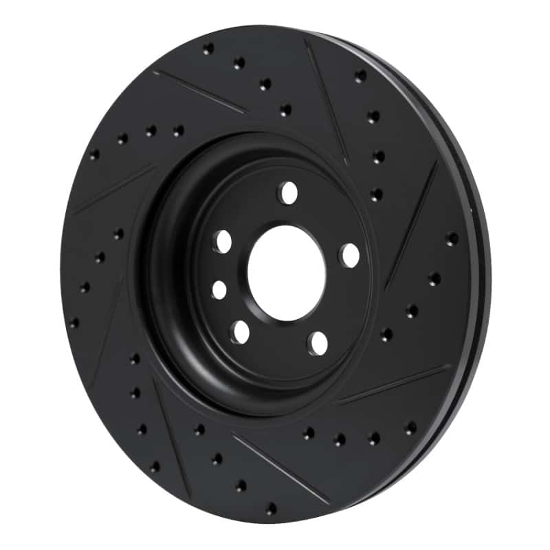 R1 Concepts — R1 17-19 Jaguar F-Pace Front Left Drilled & Slotted Black Brake Rotor
R1 Brake Rotor Drill - view 4