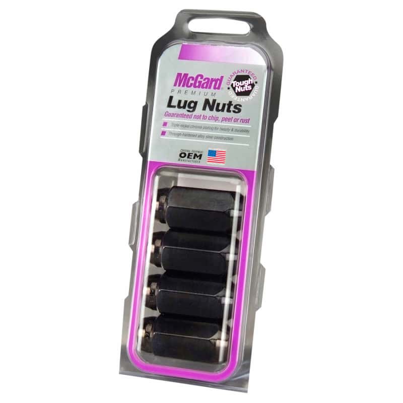 McGard — McGard Hex Lug Nut (Cone Seat) M14X1.5 / 13/16 Hex / 1.945in. Length (4-Pack) - Black - view 3
