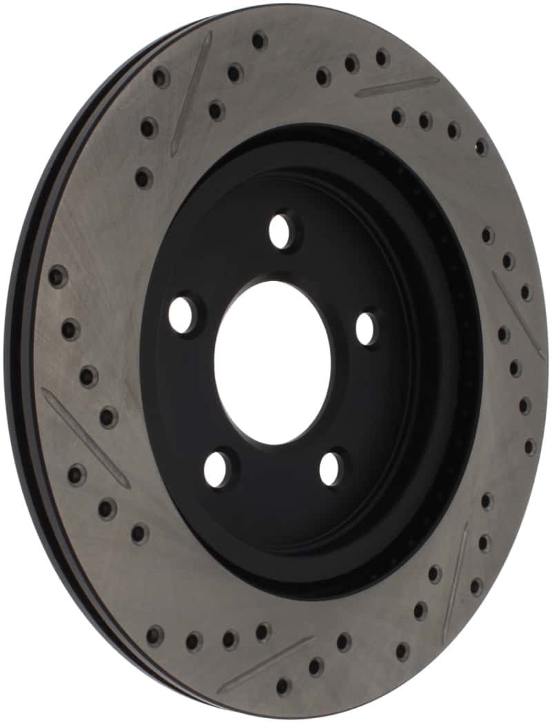 Stoptech — StopTech 05-10 Ford Mustang Slotted & Drilled Left Rear Rotor
Disc Brake Rotor
Slot/Drill Rotor - view 1