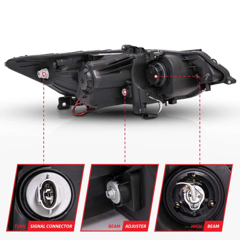 ANZO — ANZO 2009-2012 Acura TSX Projector Headlights w/ Halo Black (CCFL) (HID Compatible)
Head Light Set
HdLtSet - view 12