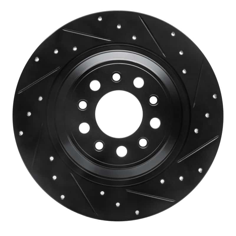 R1 Concepts — R1 14-23 Jeep Cherokee Rear Right Drilled & Slotted Black Brake Rotor
R1 Brake Rotor Drill - view 1