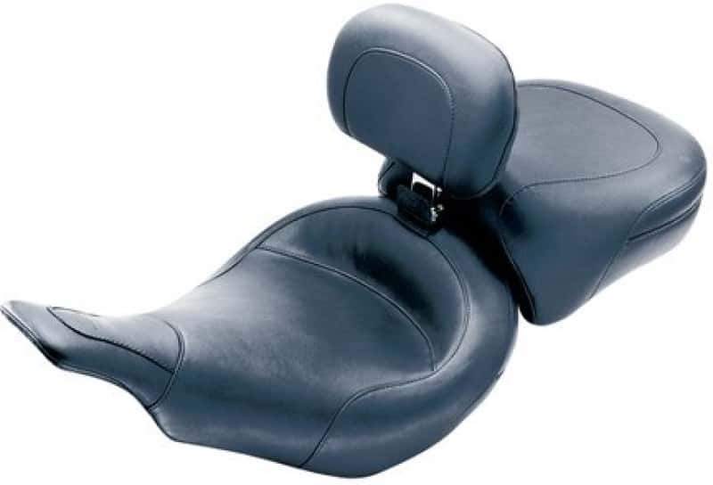 Mustang Motorcycle — Mustang 97-07 Harley Electra Glide, Rd Glide Standard Touring Solo Seat w/ Driver Backrest - Black - view 2