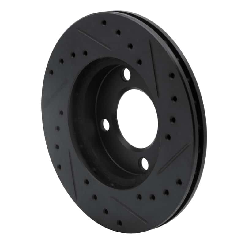 R1 Concepts — R1 80-08 Audi 4000 Front Left Drilled & Slotted Black Brake Rotor
R1 Brake Rotor Drill - view 4