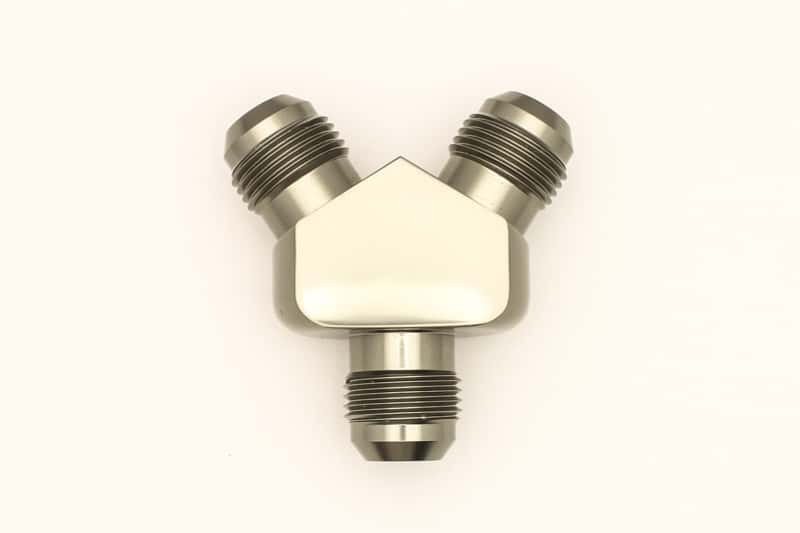 DeatschWerks — DeatschWerks 10AN Male Flare + 10AN Male Flare To 10AN Male Flare Y-Block Fitting - view 3
