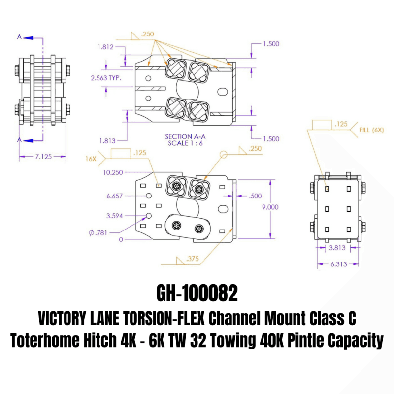 GEN-Y Hitch — Gen-Y Victory Lane Torsion-Flex Channel Mount Class C Toterhome Hitch (4K-6K TW)
Trailer Hitch - view 1