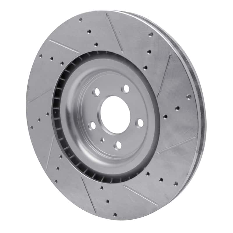 R1 Concepts — R1 13-14 Ford Mustang Front Left Drilled & Slotted Silver Brake Rotor
R1 Brake Rotor Drill - view 4