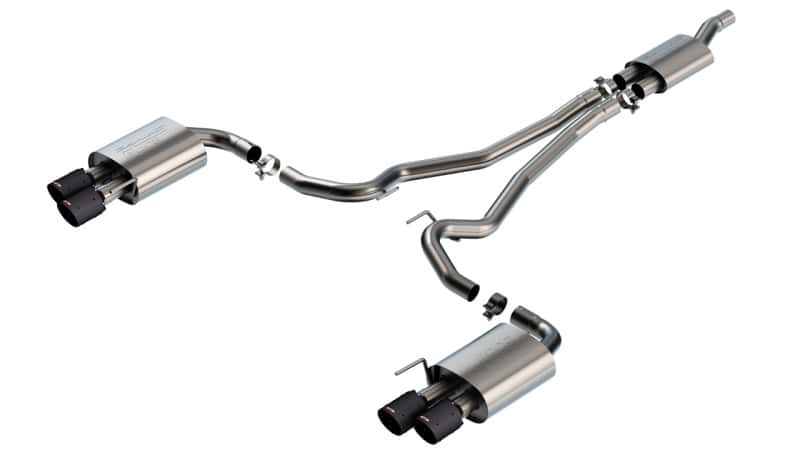 Borla — Borla 2024 Ford Mustang 2.3L Ecoboost S-Type Catback Exhaust CF BA w/ Quad Tips - Non-Active
Cat-Back System - view 1