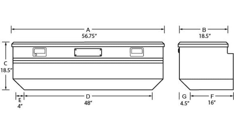 Tradesman — Tradesman Aluminum Flush Mount Truck Tool Box (56in.) - Black - view 9
