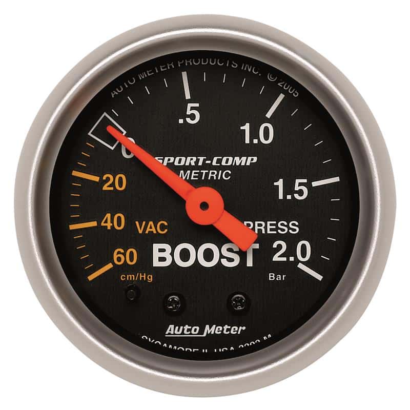 AutoMeter — Autometer Sport-Comp 52mm 60cm/HG -2.0 Bar Mechanical Boost Gauge
2" BOOST-VAC, 60 Cm - view 2