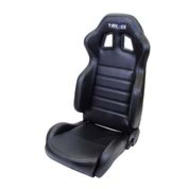 NRG — NRG Reclinable Sport Seats (Pair) PVC Leather w/NRG Logo - Black w/White Stitching - view 3