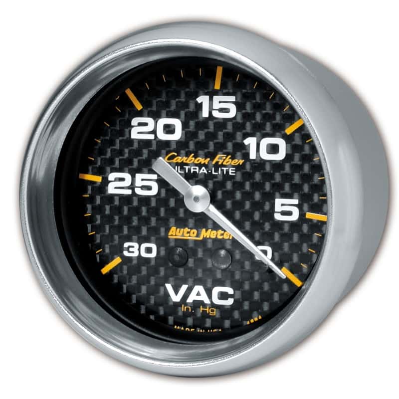 AutoMeter — AutoMeter Gauge Vacuum 2-5/8in. 30Inhg Mechanical Carbon Fiber
GA 2.6" VAC MECH CF - view 1