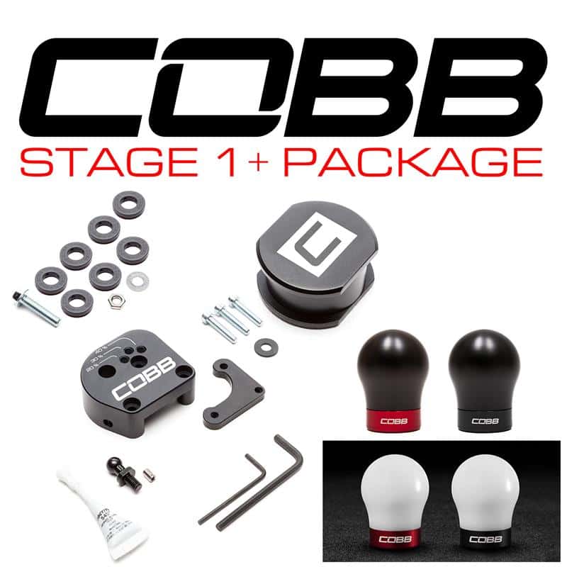 COBB — Cobb 13-18 Ford Focus ST / 16-18 Focus RS Stage 1+ Drivetrain Package (White w/Red Shift Knob) - view 1
