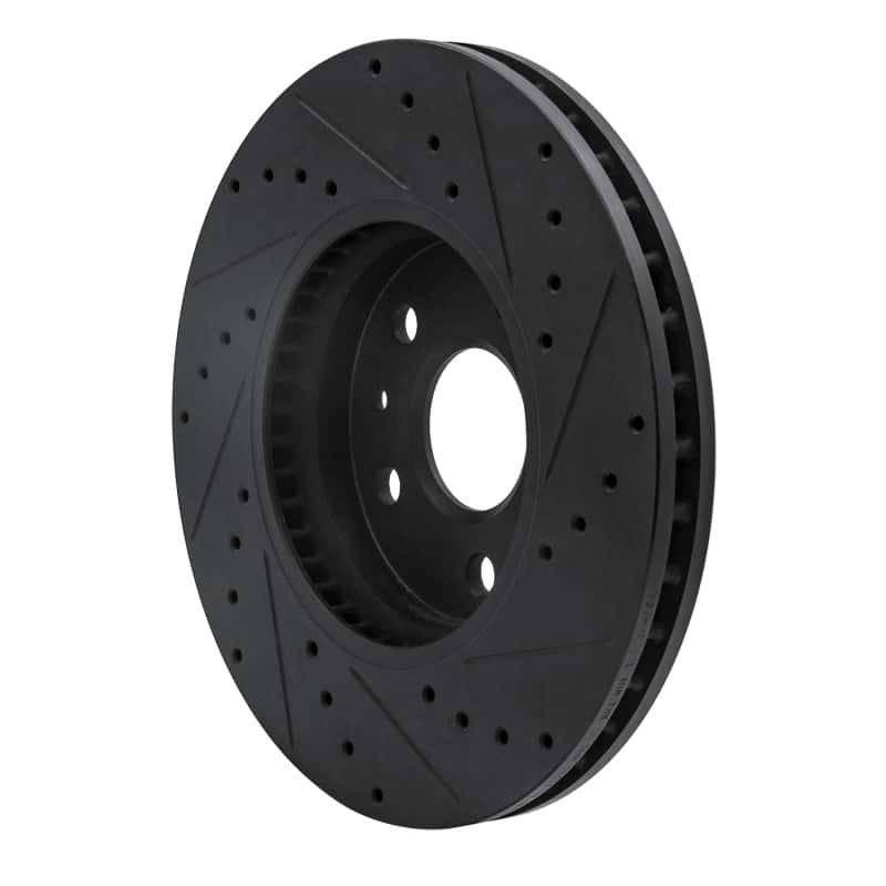 R1 Concepts — R1 2008-2014 Cadillac CTS Front Left Drilled & Slotted Black Brake Rotor
R1 Brake Rotor Drill - view 4