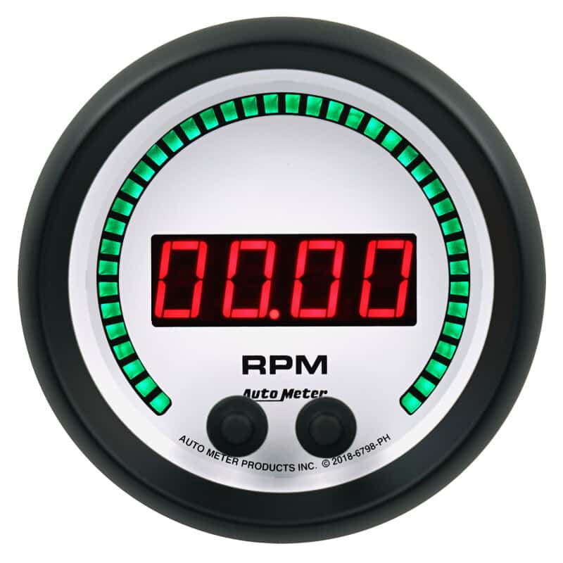 AutoMeter — Autometer 85.7mm White 0-16K RPM Tachometer Phantom Elite Digital Gauge - view 3