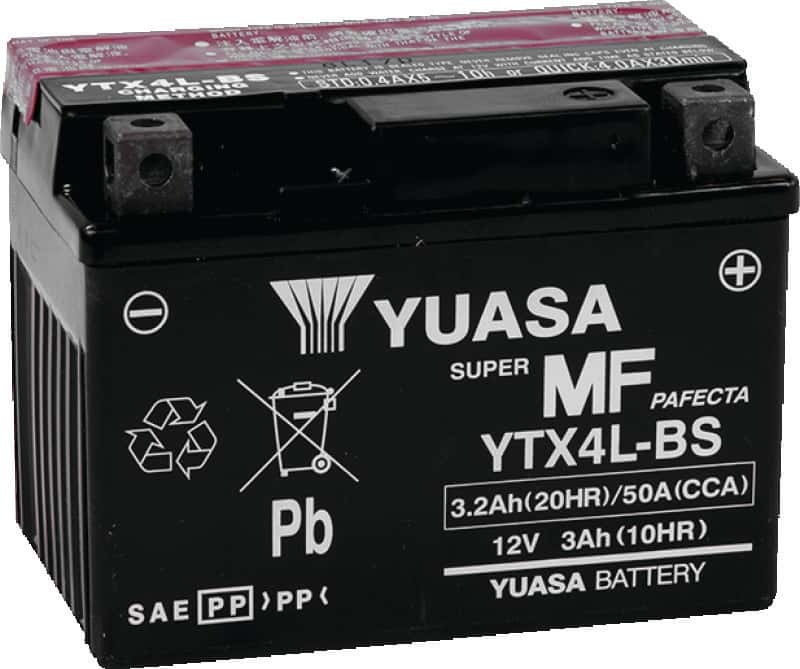 Yuasa Battery — Yuasa YTX4L-BS Maintenance Free AGM 12-Volt Battery w/Bottle - view 1