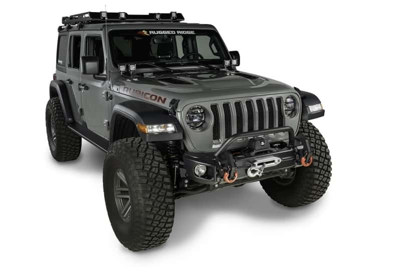 Rugged Ridge — Rugged Ridge Arcus Front Bumper Tube Overrider Black 18-20 Jeep Wrangler JL
OFFROAD_BUMPERS
Bumper- Front - view 4