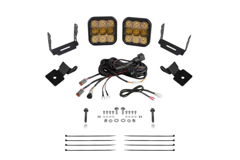 Diode Dynamics — Diode Dynamics 14-18 Polaris RZR XP Stage Series SS5 A-Pillar Pod Kit - Pro Yellow Combo - view 1