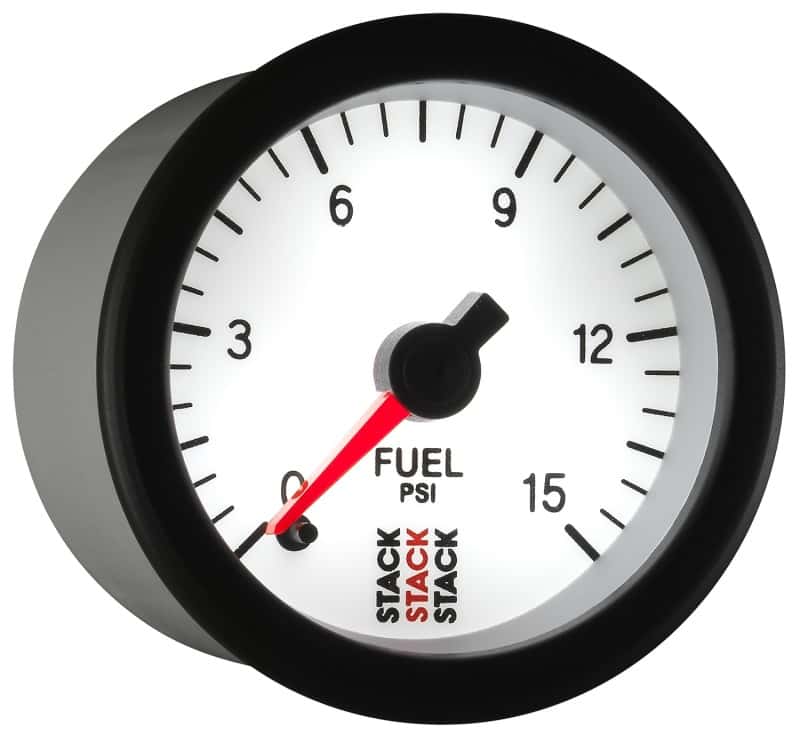 AutoMeter — Autometer Stack 52mm 0-15 PSI 1/8in NPTF Male Pro Stepper Motor Fuel Pressure Gauge - White
Ga FP PrStpr W 15psi - view 6
