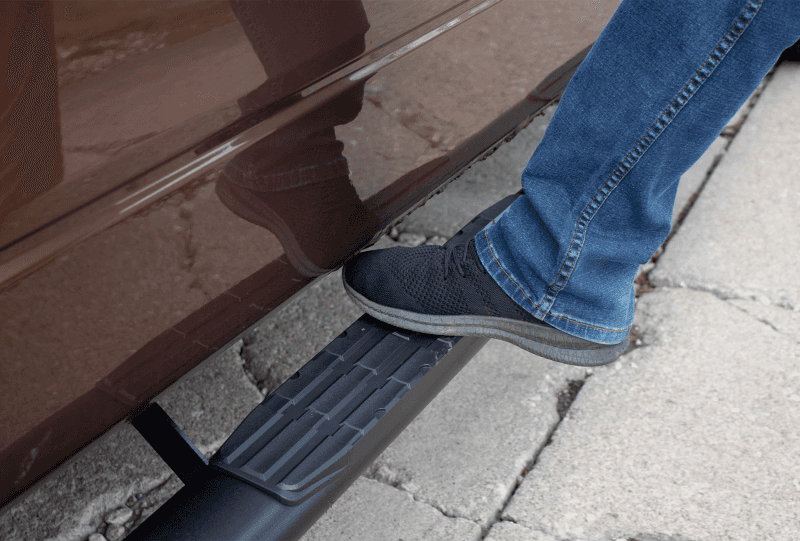 Fishbone Offroad — Fishbone Offroad 09-14 Ford F150 Extended Super Cab Oval Side Steps - Black Textured - view 2