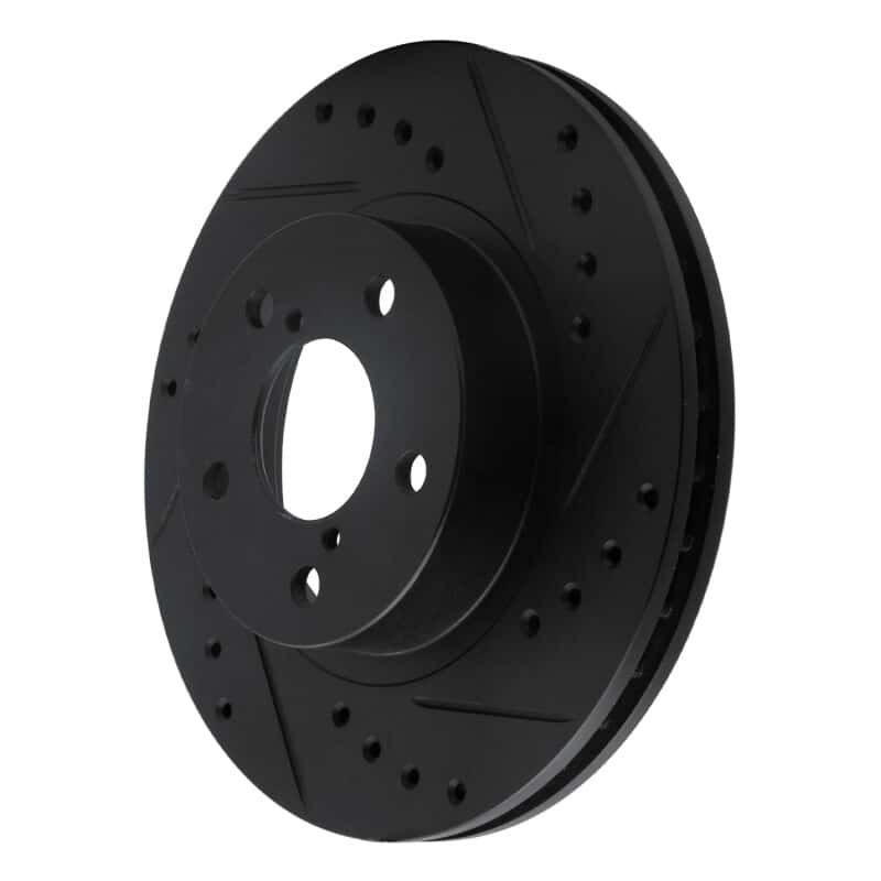 R1 Concepts — R1 90-01 Subaru Impreza Front Right Drilled & Slotted Black Brake Rotor
R1 Brake Rotor Drill - view 2