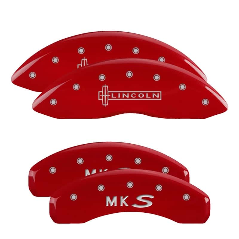 MGP — MGP 4 Caliper Covers Engraved Front Lincoln Engraved Rear MKS Red finish silver ch
Caliper Covers - view 1