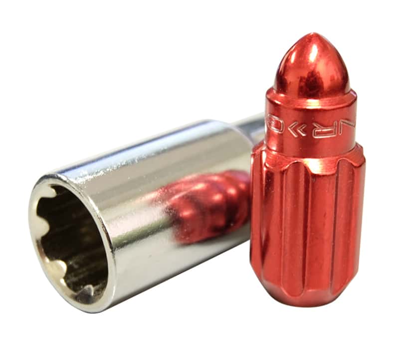 NRG — NRG 500 Series M12 X 1.5 Bullet Shape Steel Lug Nut Set - 21 Pc w/Lock Key - Red - view 5