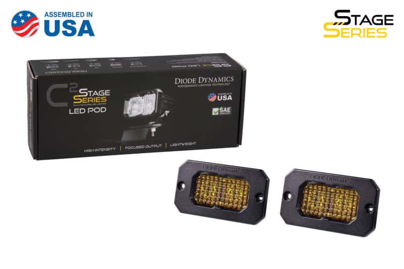 Diode Dynamics — Diode Dynamics Stage Series 2 In LED Pod Pro - Yellow Flood Flush ABL (Pair) - view 4