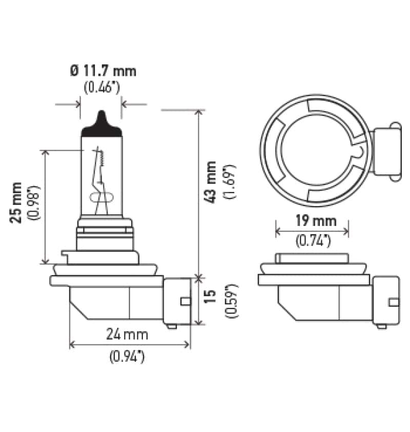 Hella — Hella Optilux XY Series H8 Xenon Halogen Bulb 12V 35W Fog Bulbs - Pair
H8 Halogen Bulb
Bulb - view 14