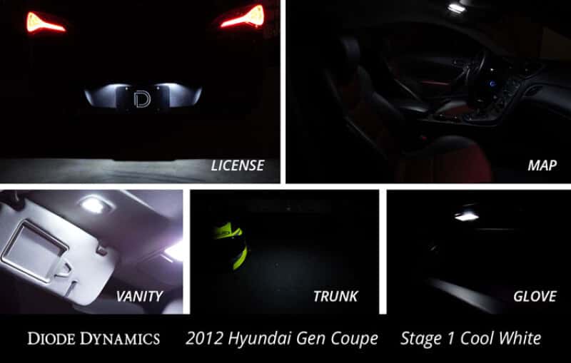 Diode Dynamics — Diode Dynamics 10-16 Hyundai Genesis Coupe Interior Kit Stage 2 - Red - view 4
