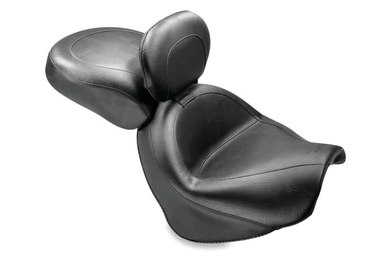 Mustang Motorcycle — Mustang 09-21 Suzuki Boulevard C50/C50T Standard Touring 2PC Seat w/Driver Backrest - Black - view 1