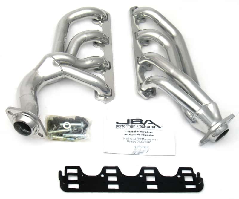 JBA — JBA 65-73 Ford Mustang 351W SBF w/T-5/Cable Clutch 1-5/8in Primary Silver Ctd Mid Length Header
Exhaust Header - view 1