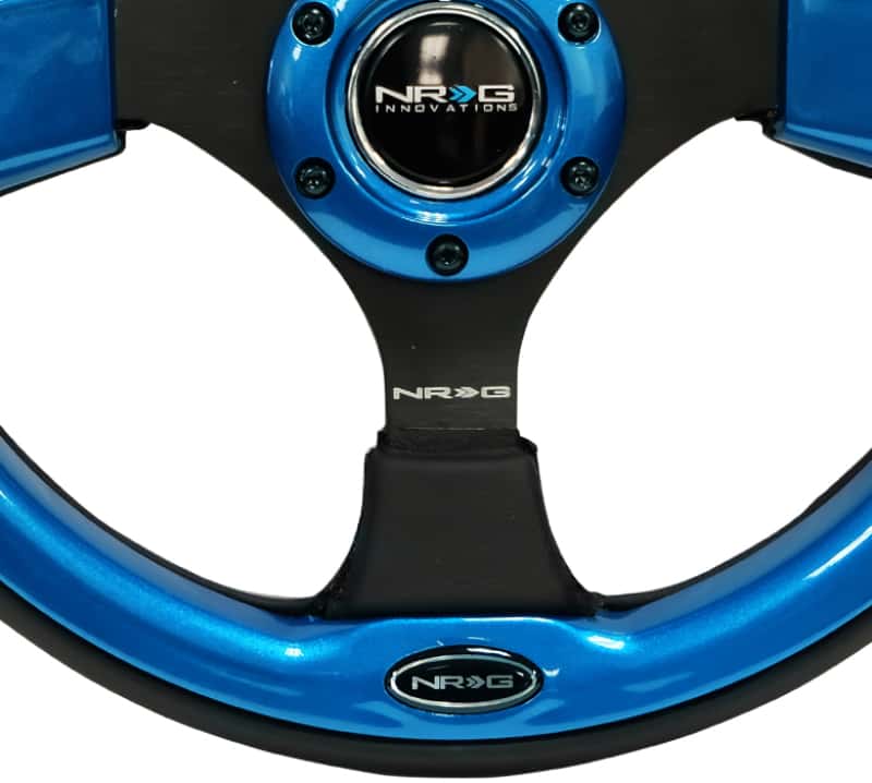NRG — NRG Reinforced Steering Wheel (320mm) Blk w/Blue Trim - view 8