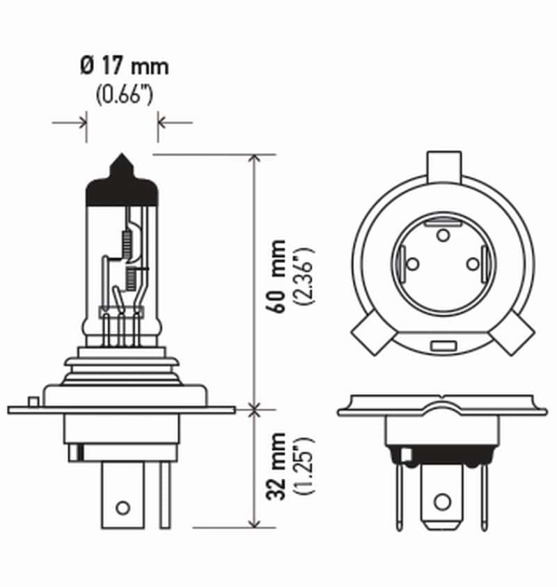 Hella — Hella Bulb H4 12V 60/55W P43T T4625 Sb
H4SB Halogen Bulb - view 4