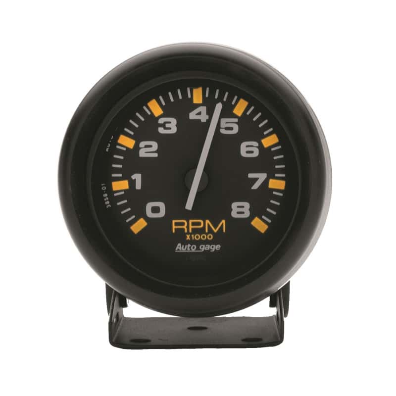 AutoMeter — Autometer Autogage 3-3/4in. 0-8K RPM Black Dial/Black Case Pedestal Tachometer
2.75" TACH 8kRPM S B - view 1