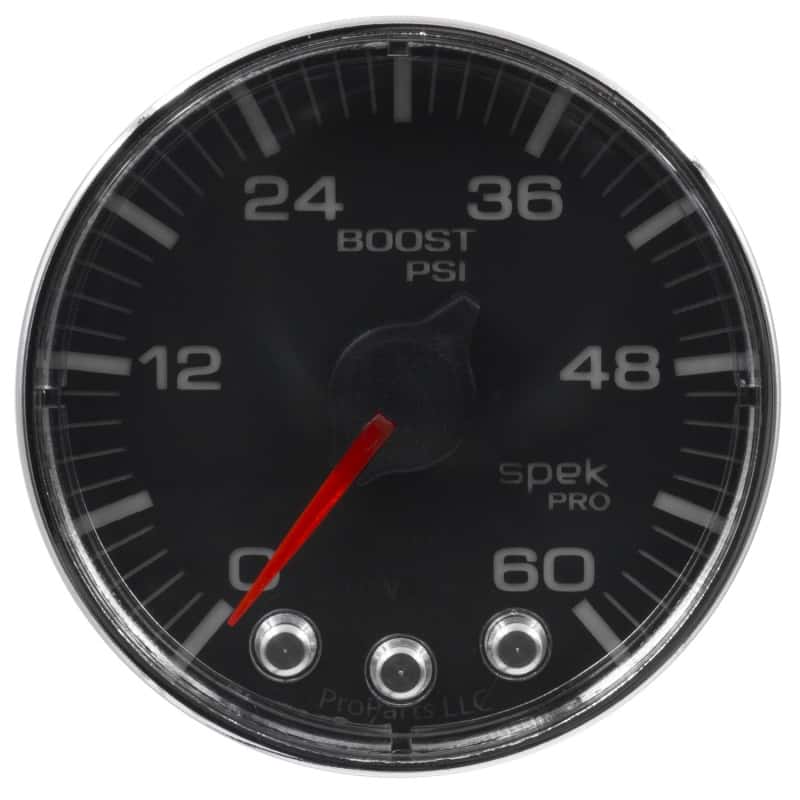 AutoMeter — Autometer Spek-Pro Gauge Boost 2 1/16in 60psi Stepper Motor W/Peak & Warn Blk/Chrm
GA 2" BST 60 BFC SPK - view 4