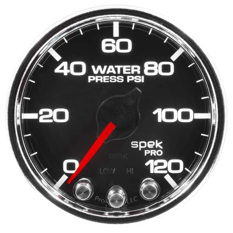 AutoMeter — Autometer Spek-Pro Gauge Water Press 2 1/16in 120psi Stepper Motor W/Peak & Warn Blk/Chrm
GA 2" WP 120 BCC SPK - view 4
