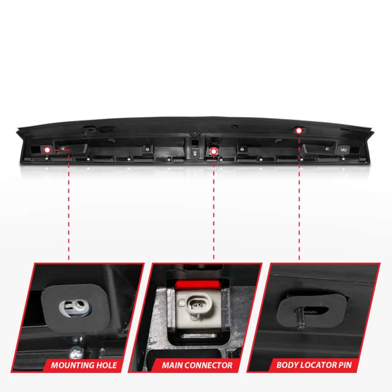 ANZO — ANZO 2007-2014 Chevrolet Suburban 1500 LED 3rd Brake Light Black Housing Red Lens w/ Spoiler 1pc
3rdBrkLghtAssy - view 11