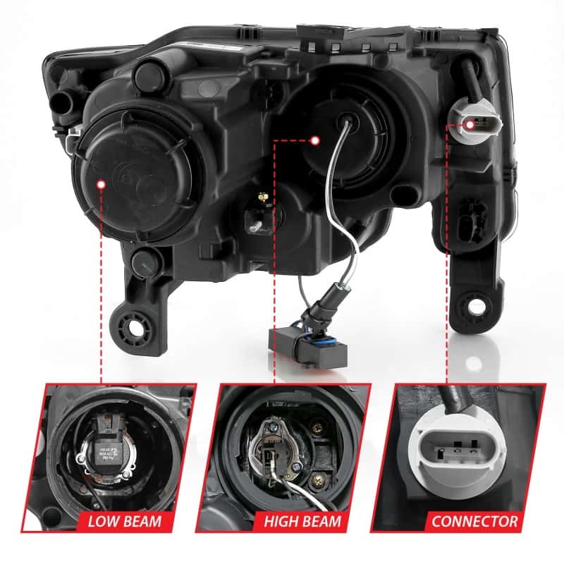 ANZO — ANZO 2017-2018 Jeep Grand Cherokee Projector Headlights w/ Plank Style Switchback - Chrome w/ Amber
Projector Headlights
Head Light Set - view 6