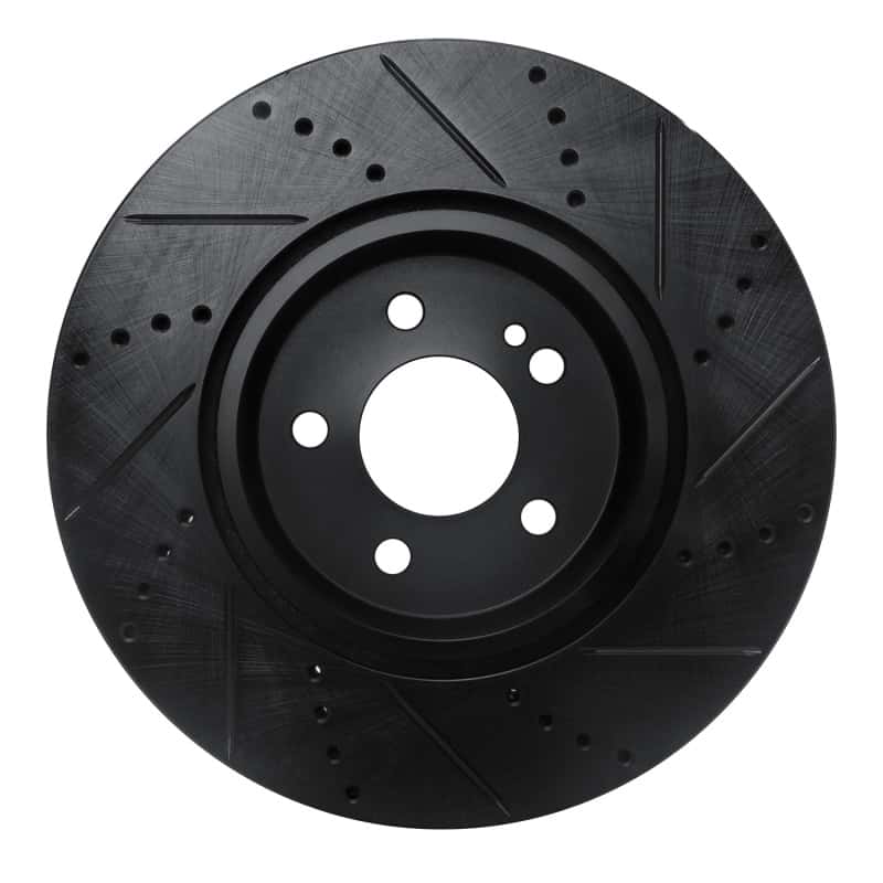 R1 Concepts — R1 16-23 Mercedes-Benz GLC250 (South America) Rear Left Drilled & Slotted Black Brake Rotor
R1 Brake Rotor Drill - view 5