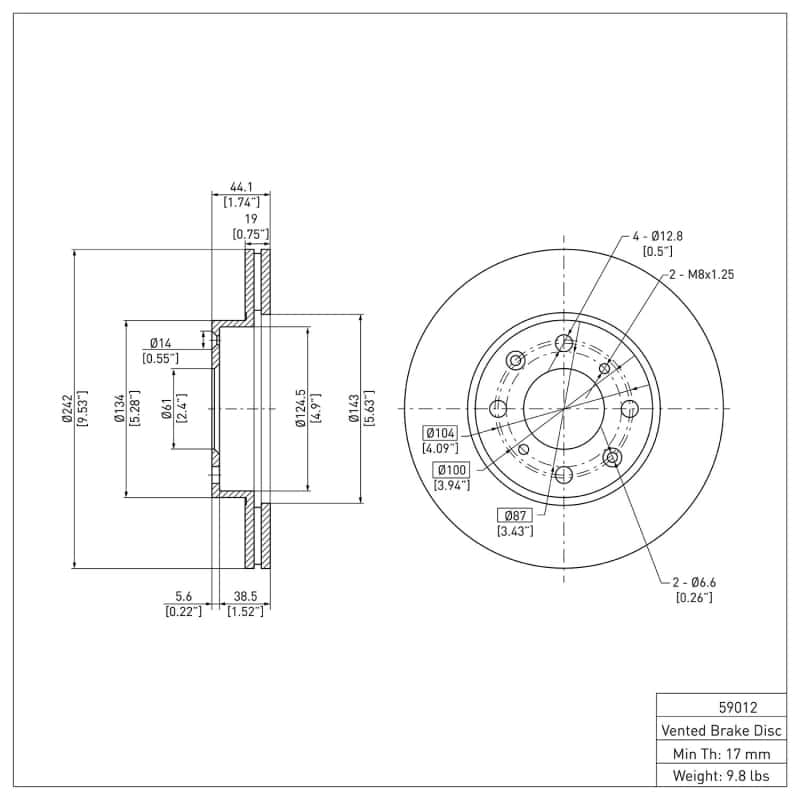 DFC — DFC 86-91 Acura INTEGRA Front GeoSPEC Coated Rotor
DFC Brake Rotor - view 6