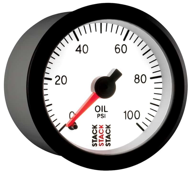 AutoMeter — Autometer Stack 52mm 0-100 PSI 1/8in NPTF Male Pro Stepper Motor Oil Pressure Gauge - White
Ga OP Stpr W 100psi - view 4