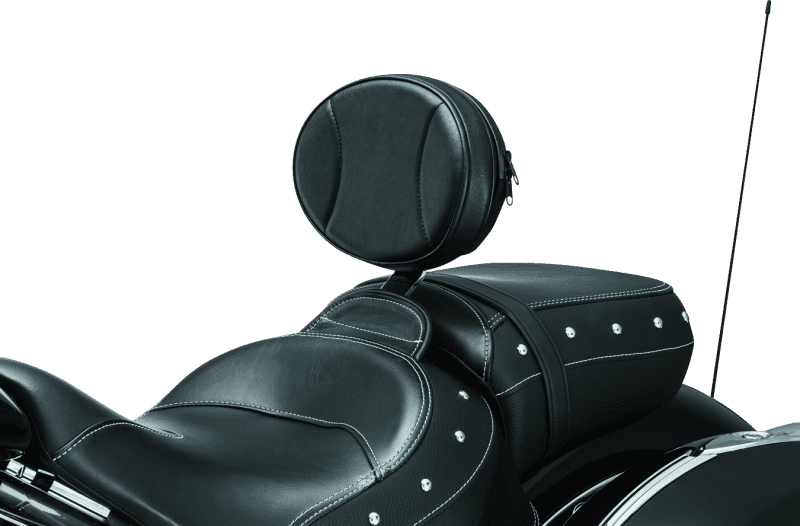 Kuryakyn — Kuryakyn Plug-N-Go Driver Backrest 14-Up Indian Black Pad, Chrome - view 2