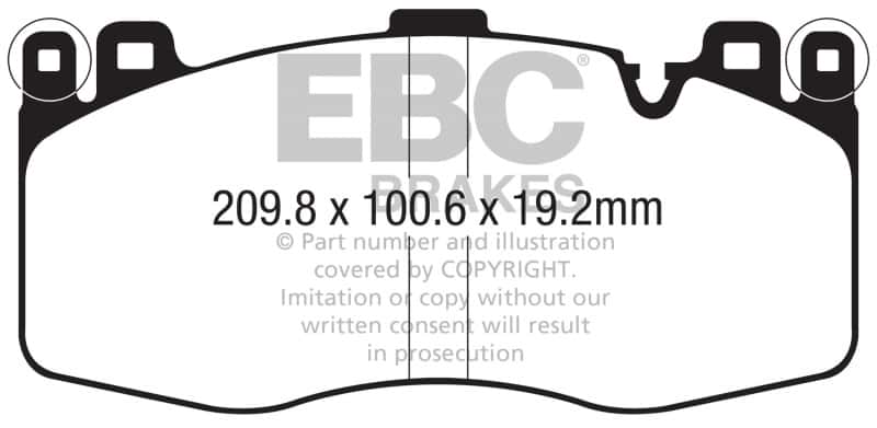 EBC — EBC 2015+ BMW X5M 4.4TT (F85) Bluestuff Front Brake Pads
Disc Brake Pad - view 4