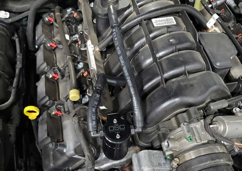 J&L — J&L 05-23 Dodge Charger 5.7L Hemi Passenger Side Oil Separator 3.0 - Black Anodized
Oil Separator - view 2