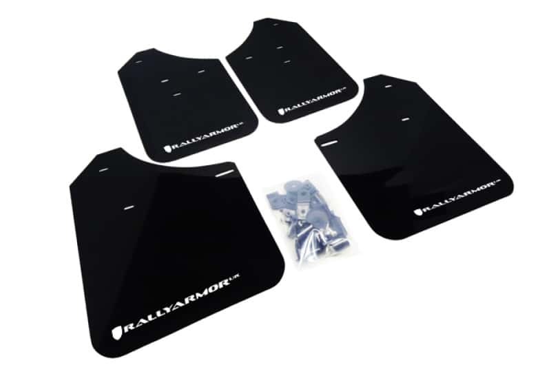 Rally Armor — Rally Armor 02-07 Subaru WRX/STI/RS/2.5i (Wagons Req. Mod.) Black UR Mud Flap w/White Logo
Mud Flap - view 1