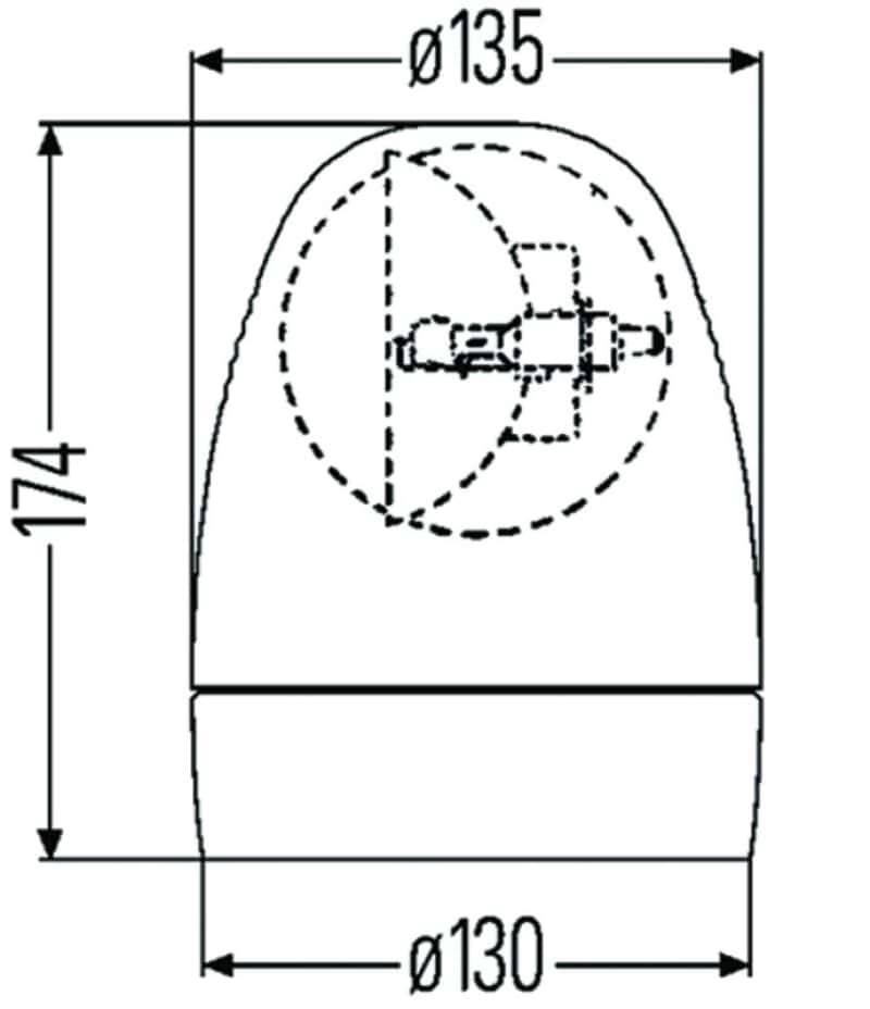 Hella — Hella Rotating Beacon H12V Amber Lamp 2Rl - view 3