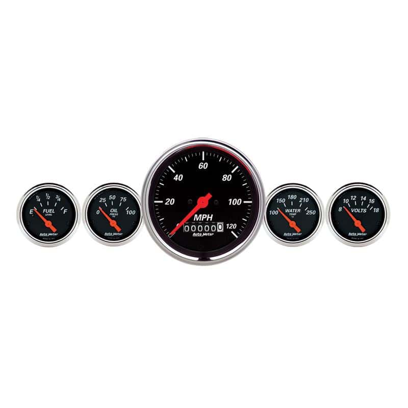 AutoMeter — AutoMeter Gauge Kit 5 Pc. 3-3/8in. & 2-1/16in. Elec. Speedometer Designer Black
GA KT 5PC E SPD DB - view 2