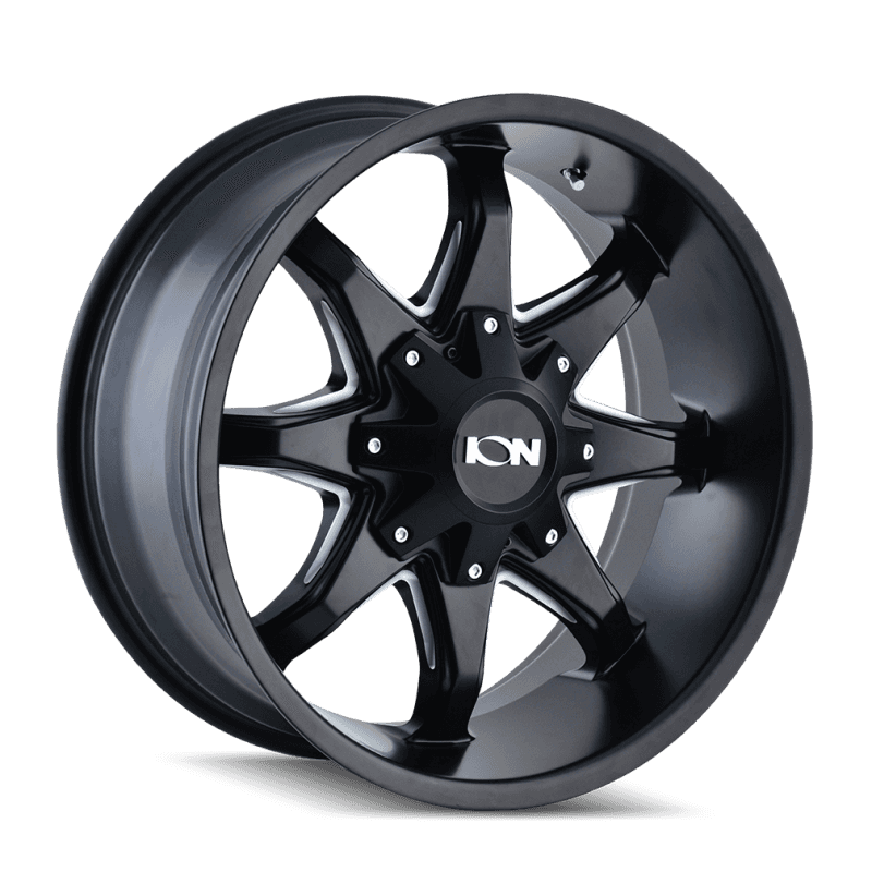 ION Wheels — ION Type 181 17x9 / 5x114.3 BP / -12mm Offset / 87mm Hub Satin Black/Milled Spokes Wheel - view 1